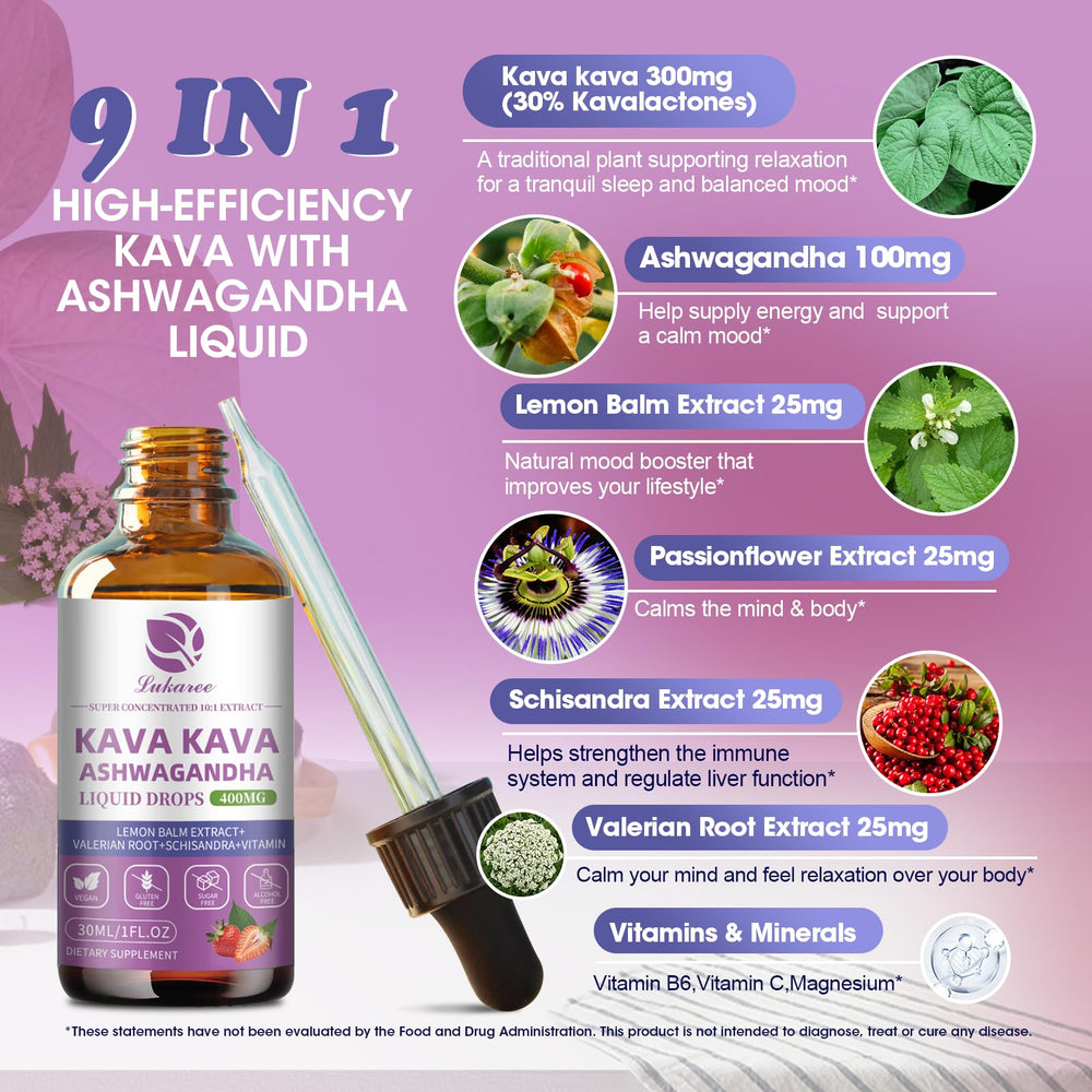 Exclusive 9-ingredient kava drops formula