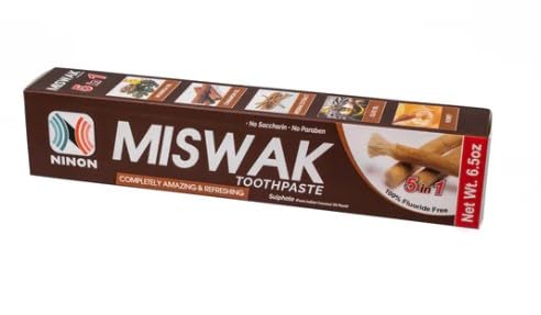 Back/side view of Ninon Miswak Toothpaste 6.5oz 2-pack