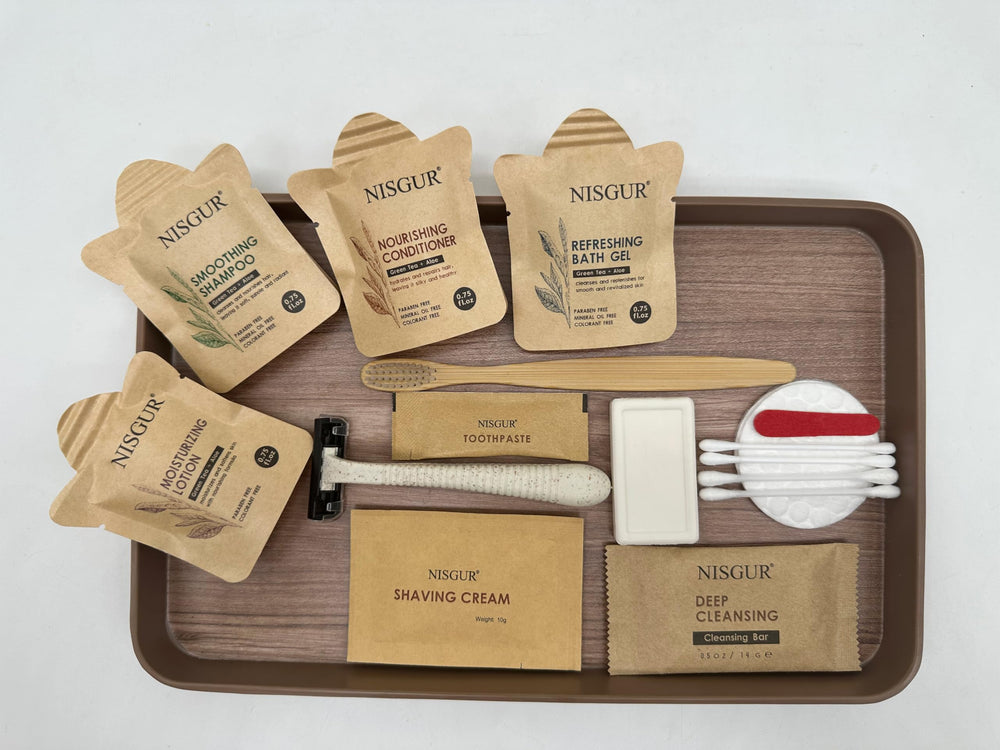 Hotel guest amenities: Nisgur eco-friendly toothbrush kits