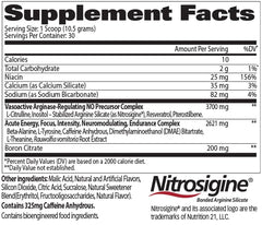 Close-up of Nitraflex Fruit Punch label and scoop
