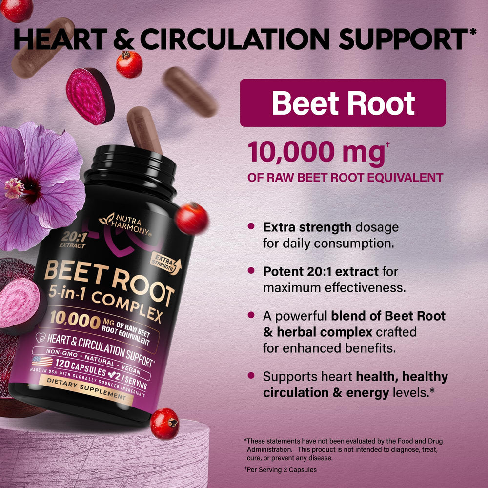 Nitric oxide energy boost beetroot capsule
