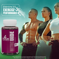 Back label of Nitric Oxide Gummies bottle showing ingredients
