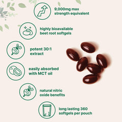 Graphic depicting nitric oxide benefits from beet root for heart health