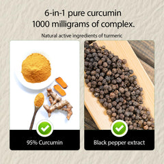 Close-up of label highlighting 95% curcuminoids on NIVELLE Turmeric Curcumin