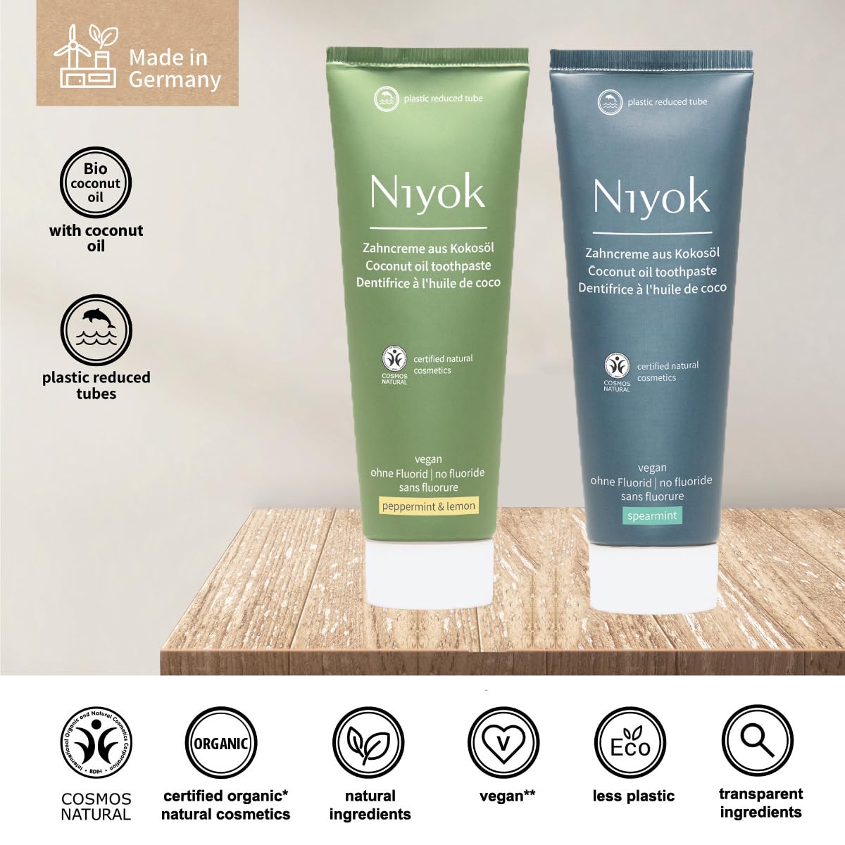 Spearmint 75 ml toothpaste tubes