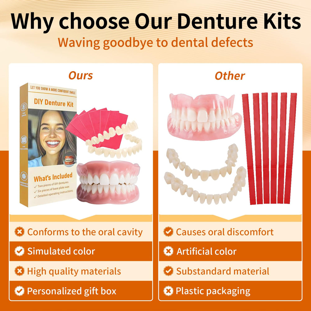 Moldable denture components being shaped for fit