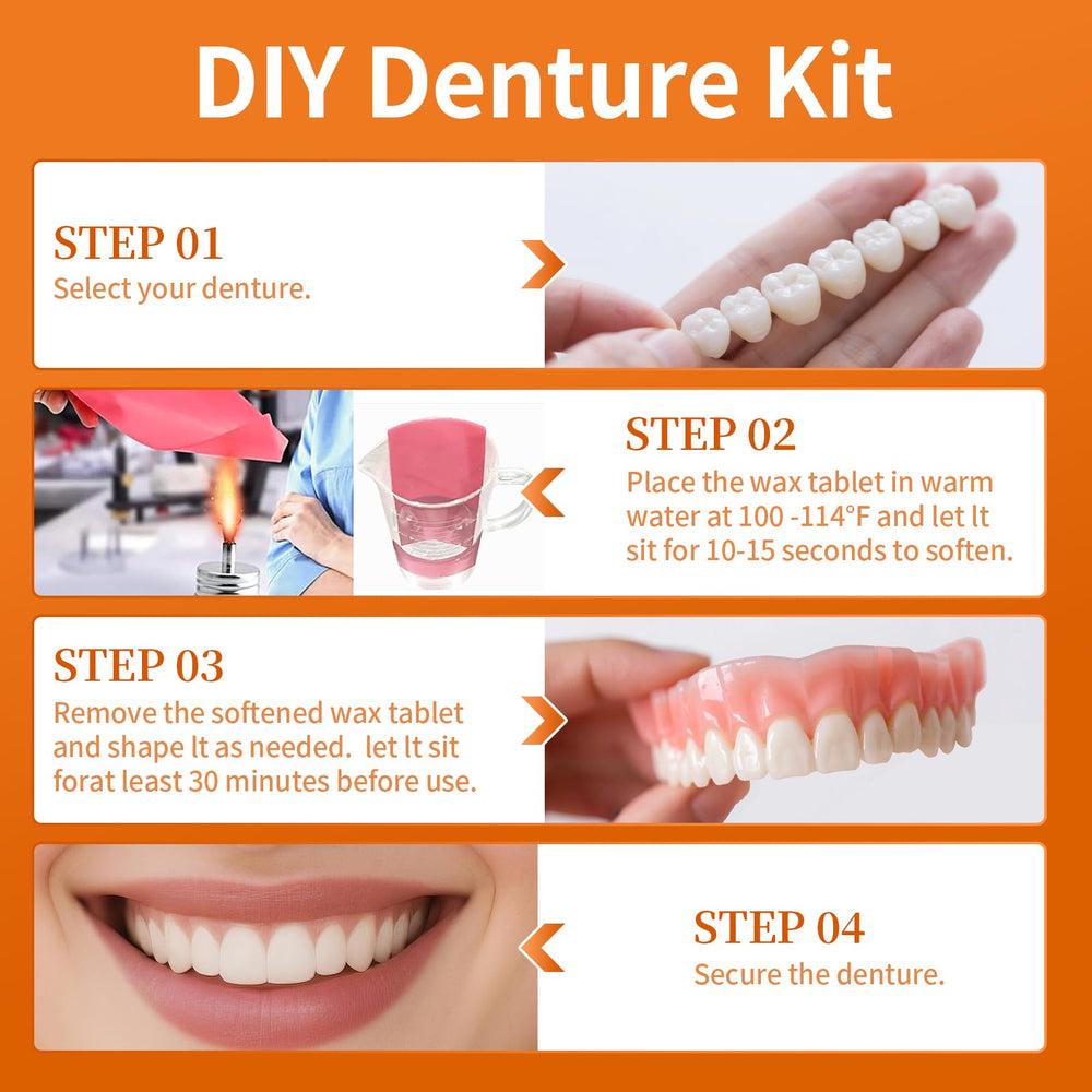 Illustration showing a comfortable denture fit for medium to large mouths