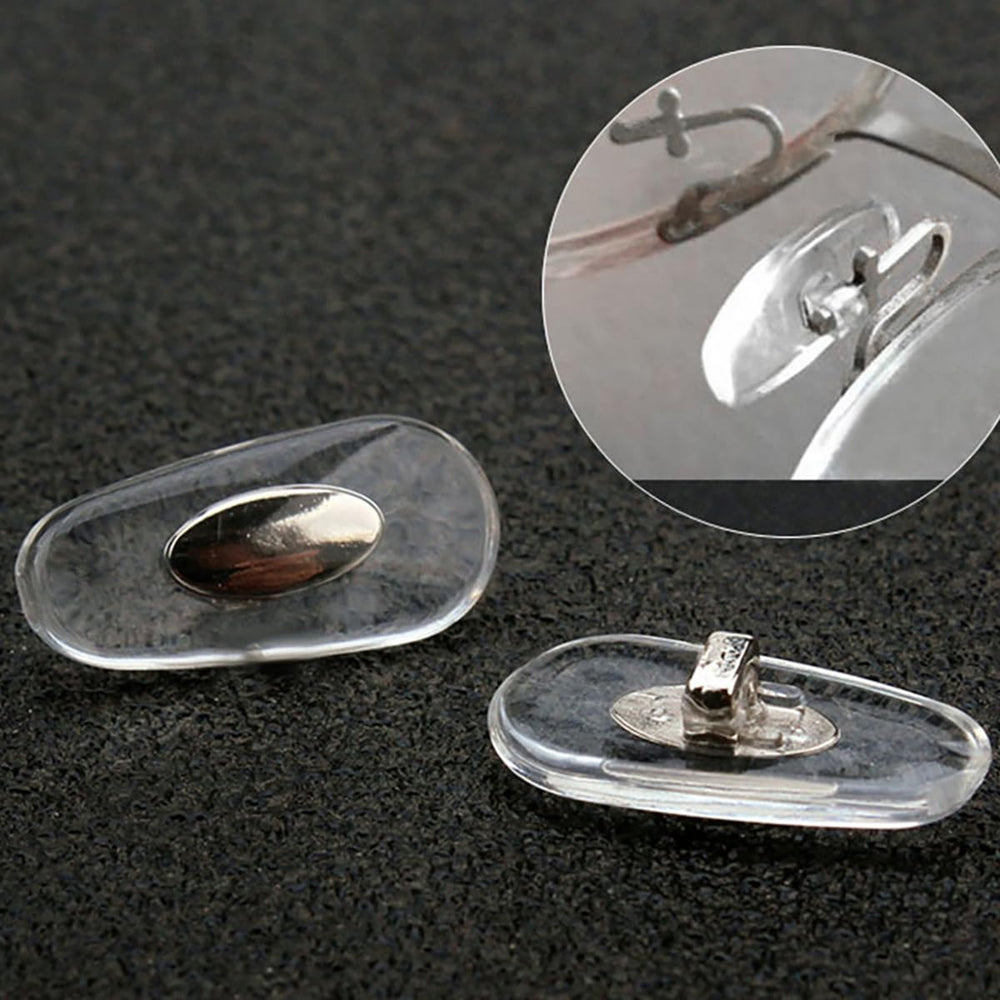 Plug-in/push-in nose pads mounting type for eyewear