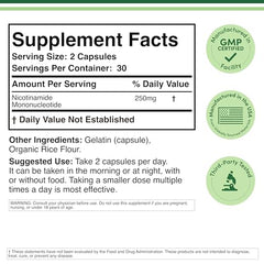 NMN 250mg capsules close-up