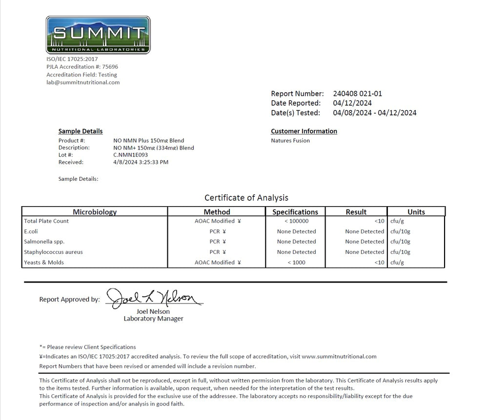 Product packaging front view of NMN supplement