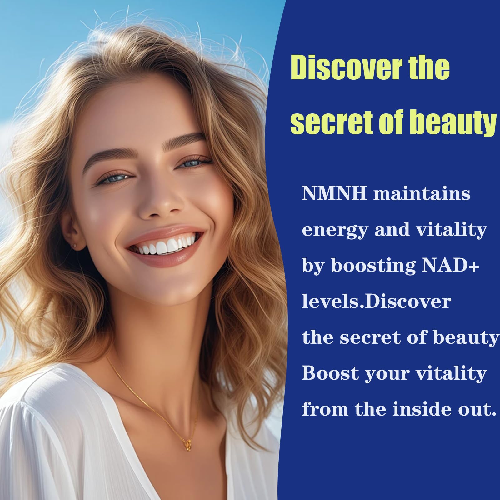 Concept image illustrating NAD+ energy support with NMNH