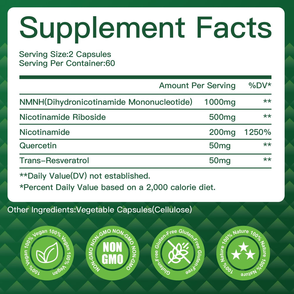 Gluten-free and non-GMO NMNH supplement