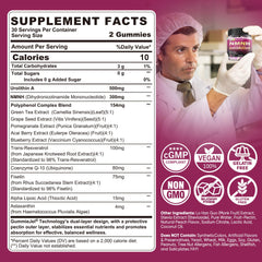 Close-up of peach flavored NMNH gummies