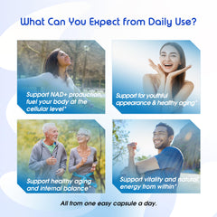 Infographic showing the 12-in-1 liposomal blend in NMNH supplement