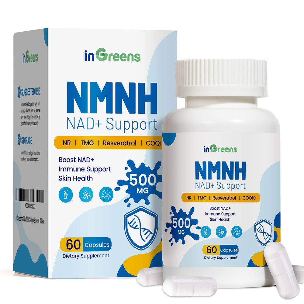 NMNH supplement bottle label on white background