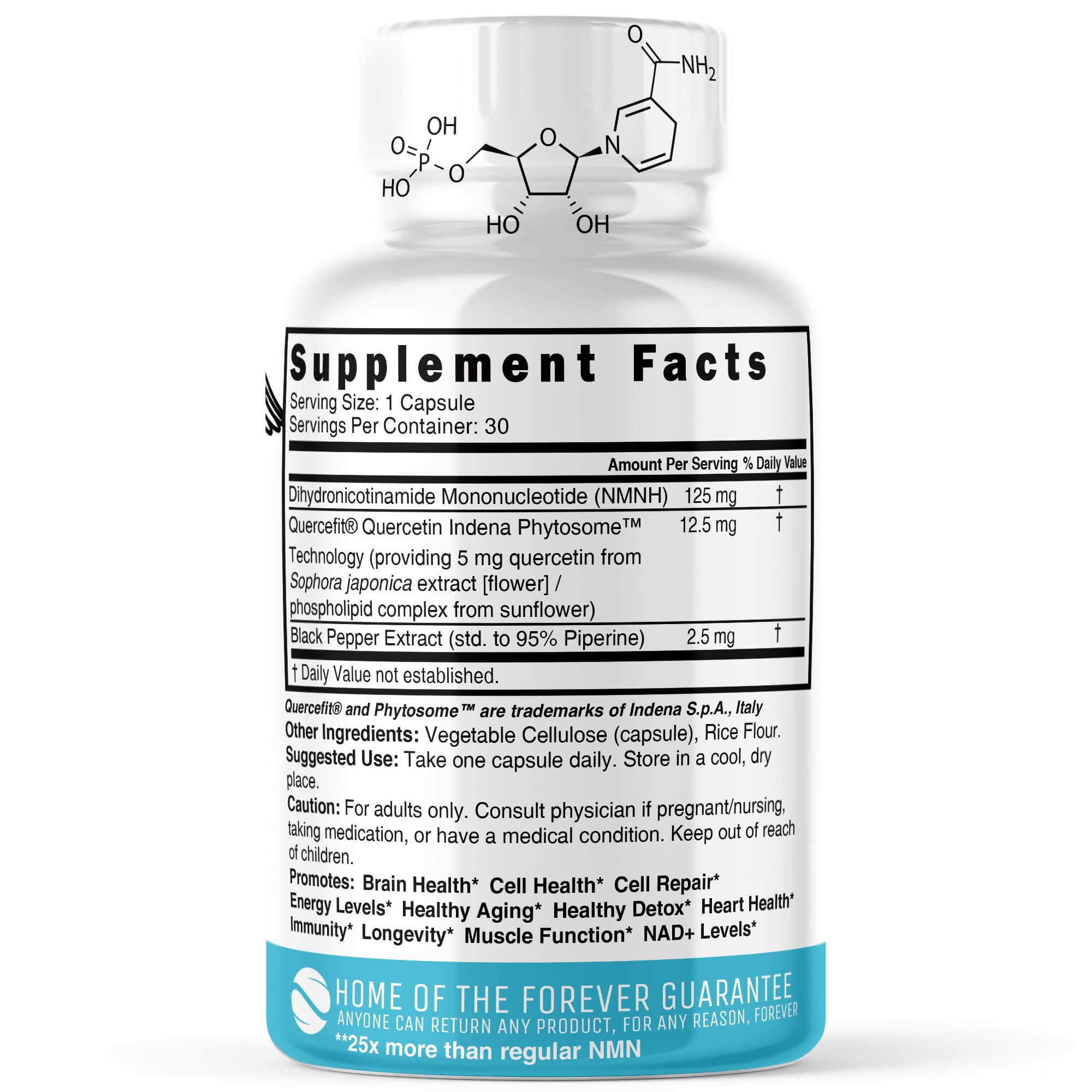 NMNH bottle and packaging reflecting 30 servings per bottle