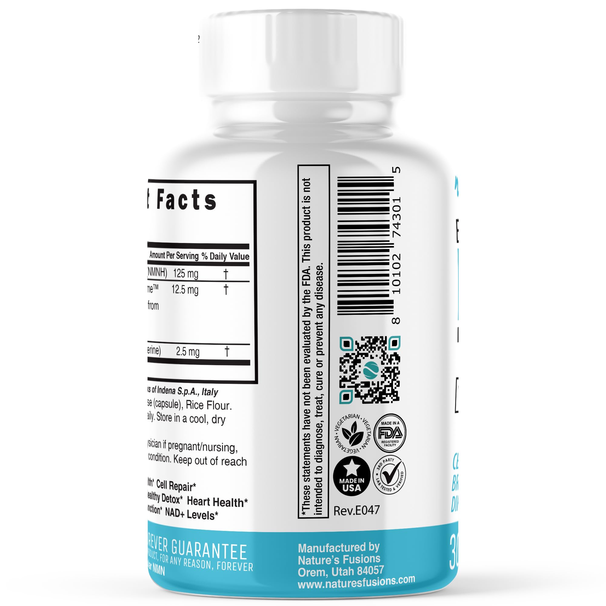 Third-party testing and USA GMP production badge for NMNH