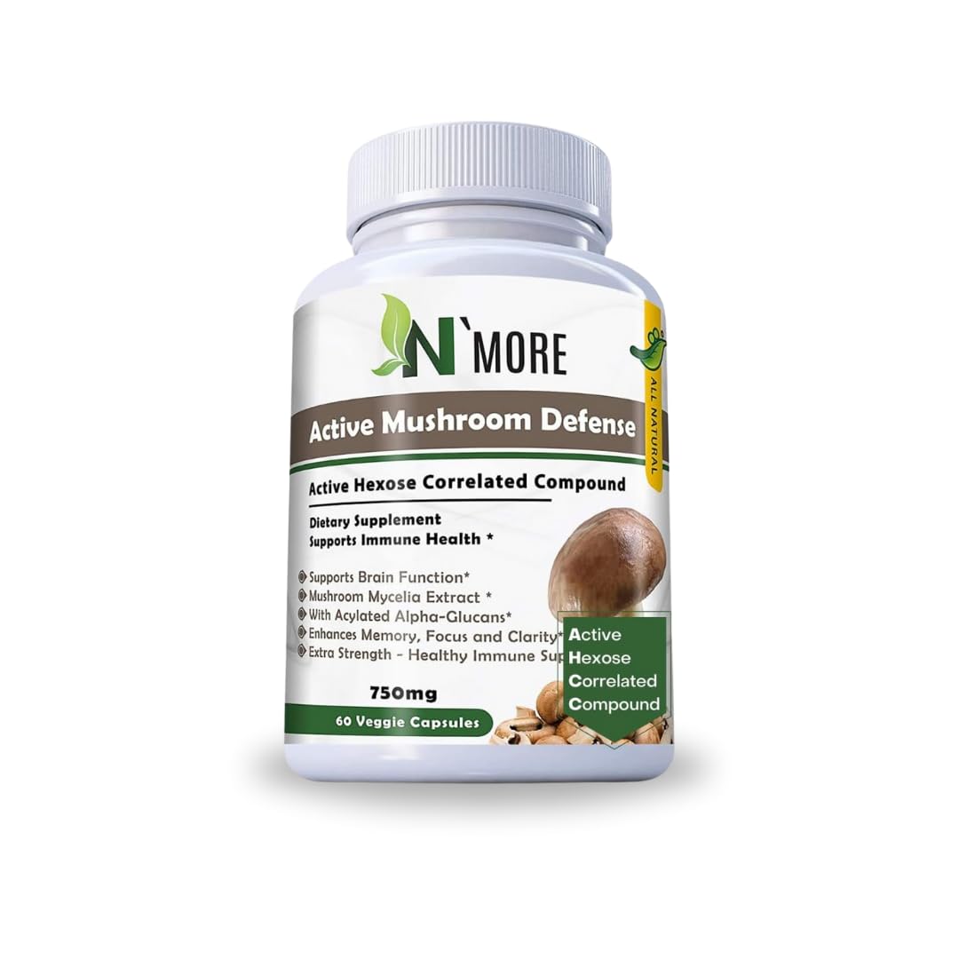N'MORE Six Active Mushroom Defense bottle front