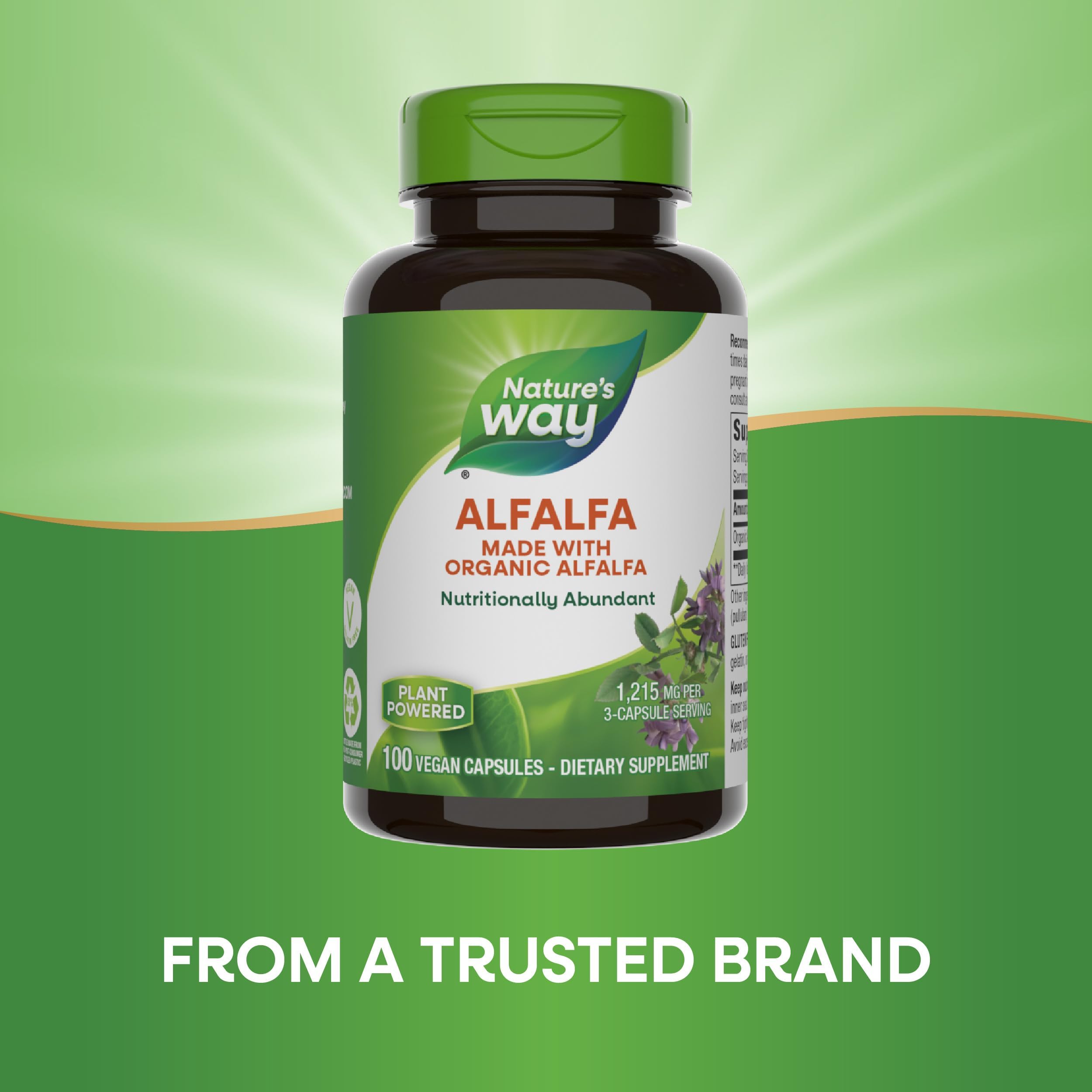 No artificial colors, flavors, or preservatives in alfalfa capsules