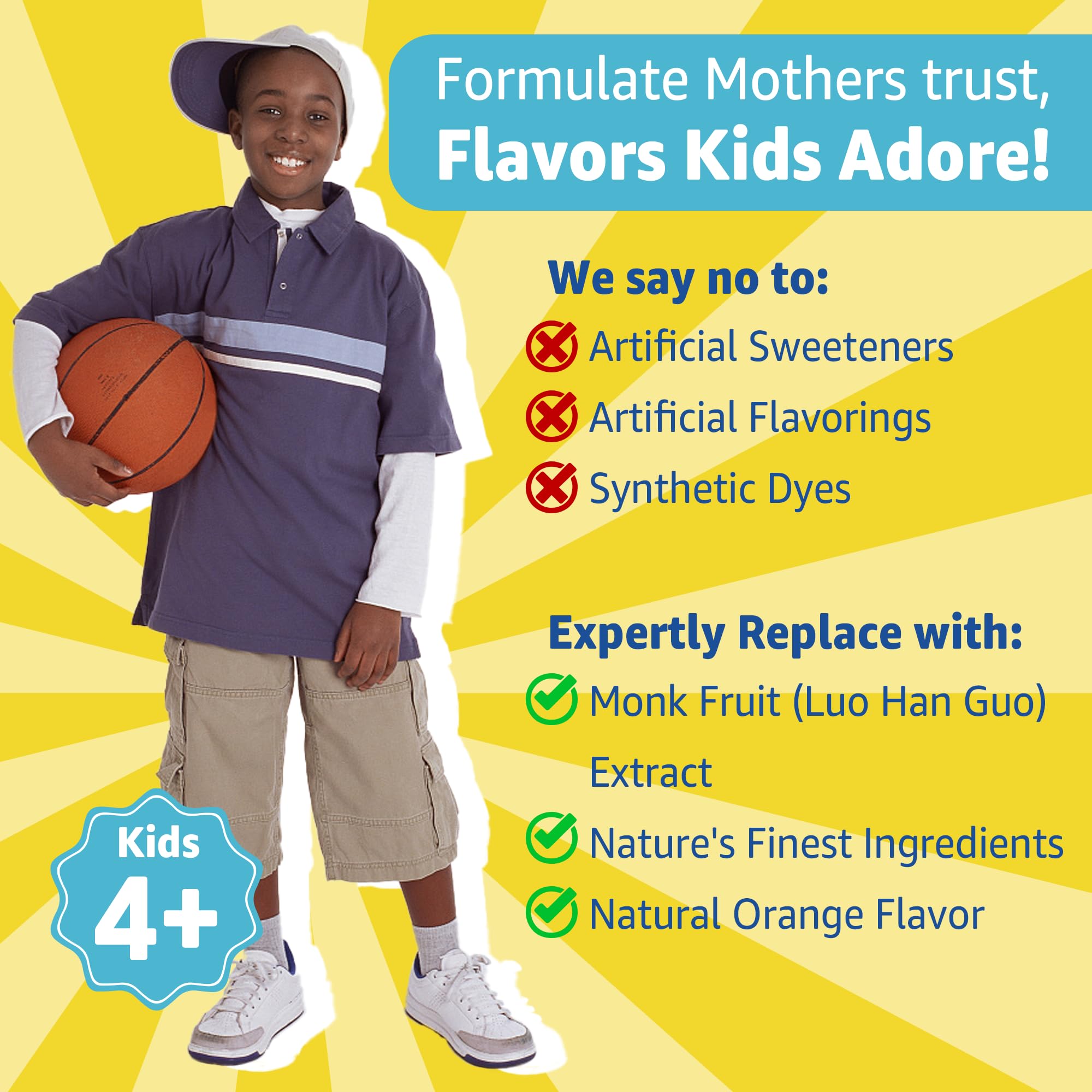 Label highlights no artificial sweeteners and gluten-free formula.