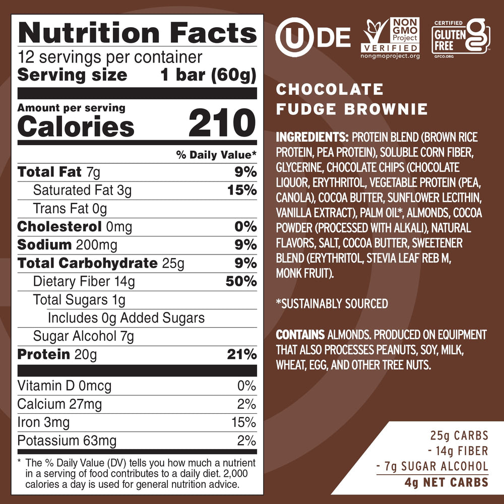 Label highlighting dairy-free and gluten-free ingredients