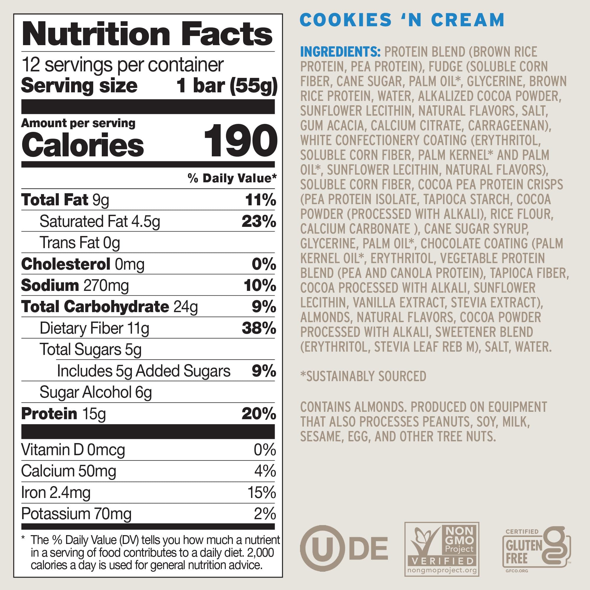No Cow Cookies 'n Cream 12-count box – product photography