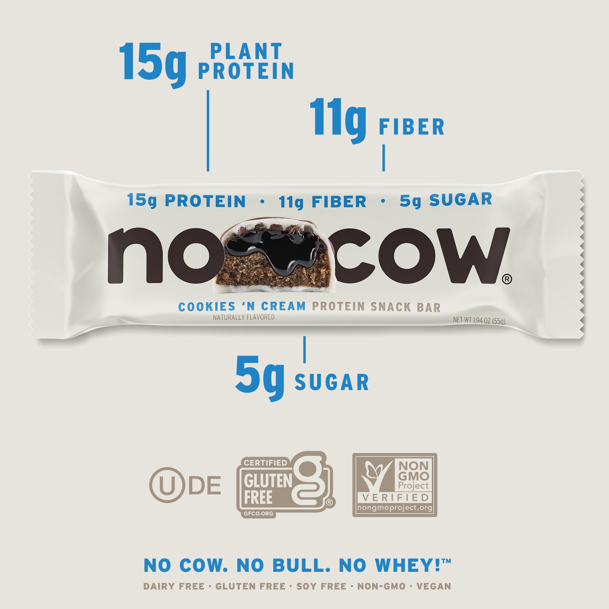 Post-workout recovery with No Cow Cookies 'n Cream vegan protein bars