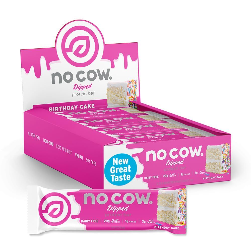 No Cow Birthday Cake vegan protein bars – 12-pack hero image