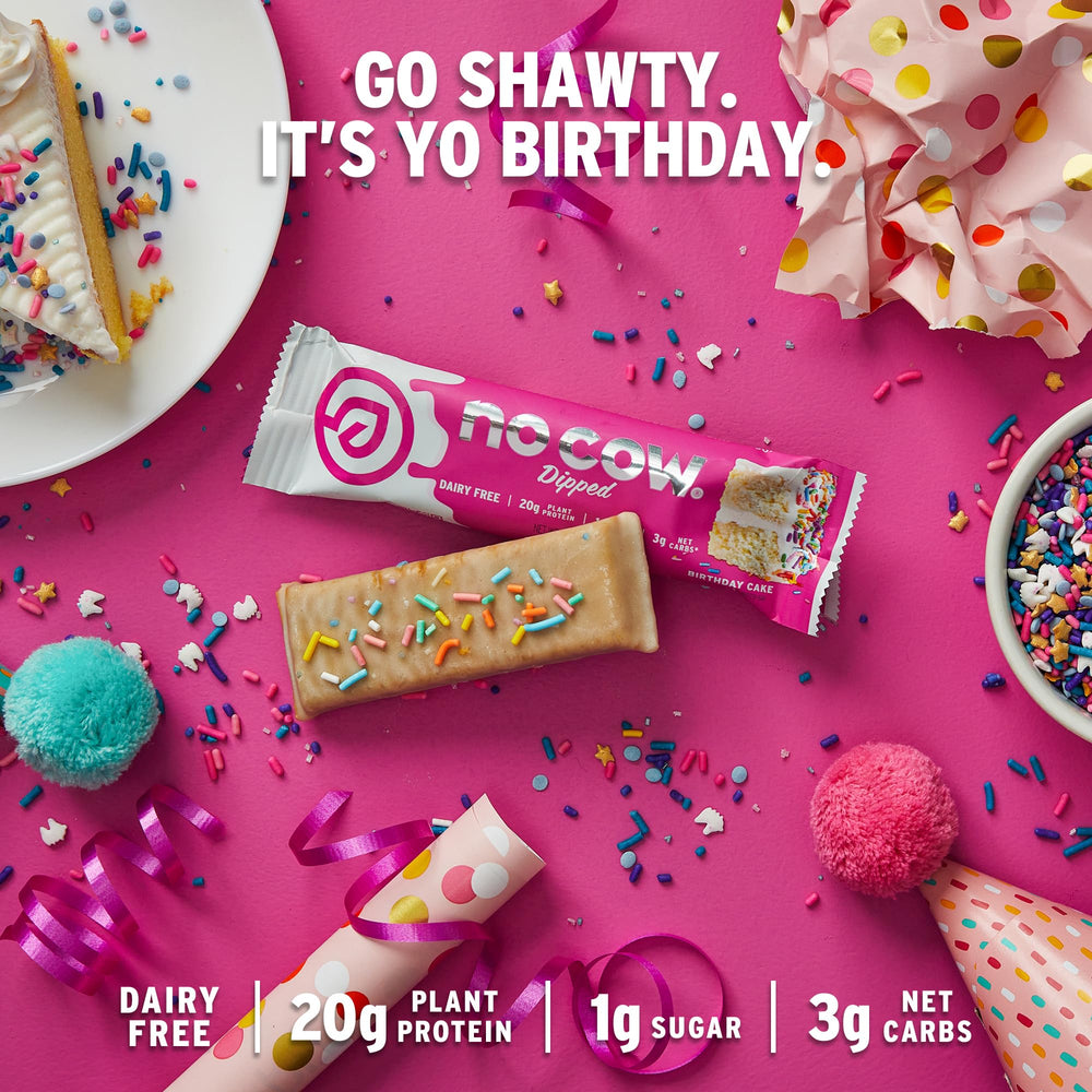 No Cow Birthday Cake vegan protein bar ingredients