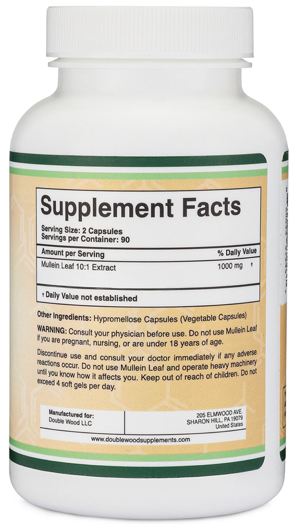 Label indicating no fillers, gluten-free, and non-GMO