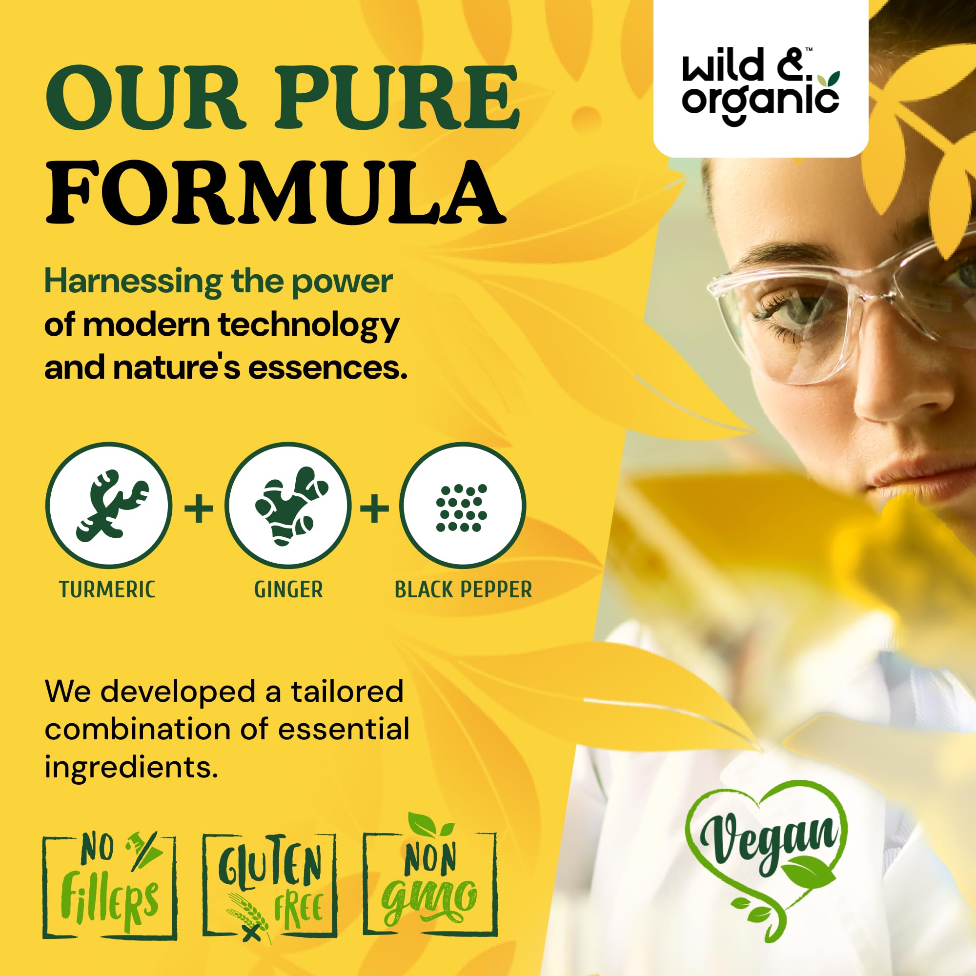 Non-GMO and no fillers label on product packaging