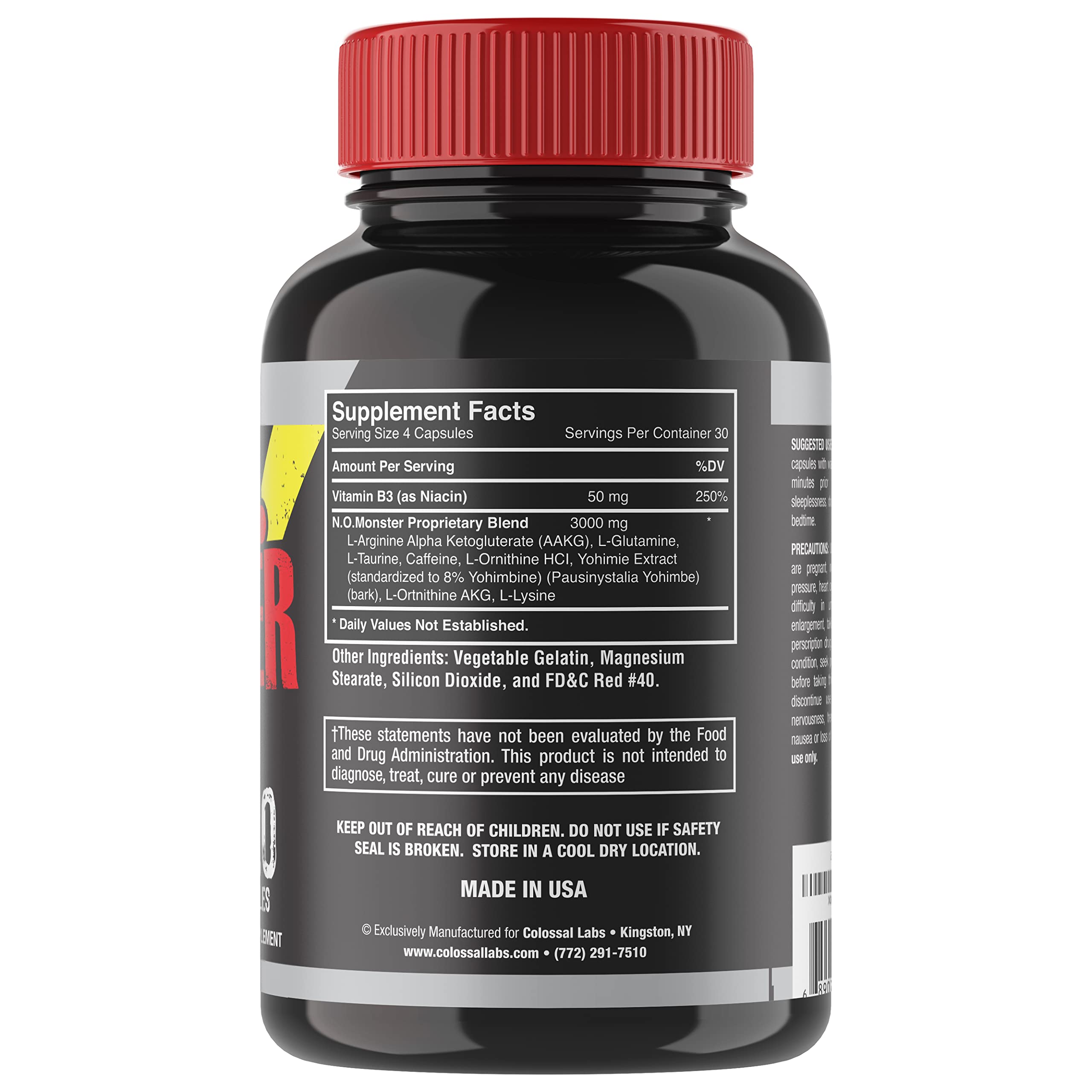 Close-up of L-Arginine ingredient on label