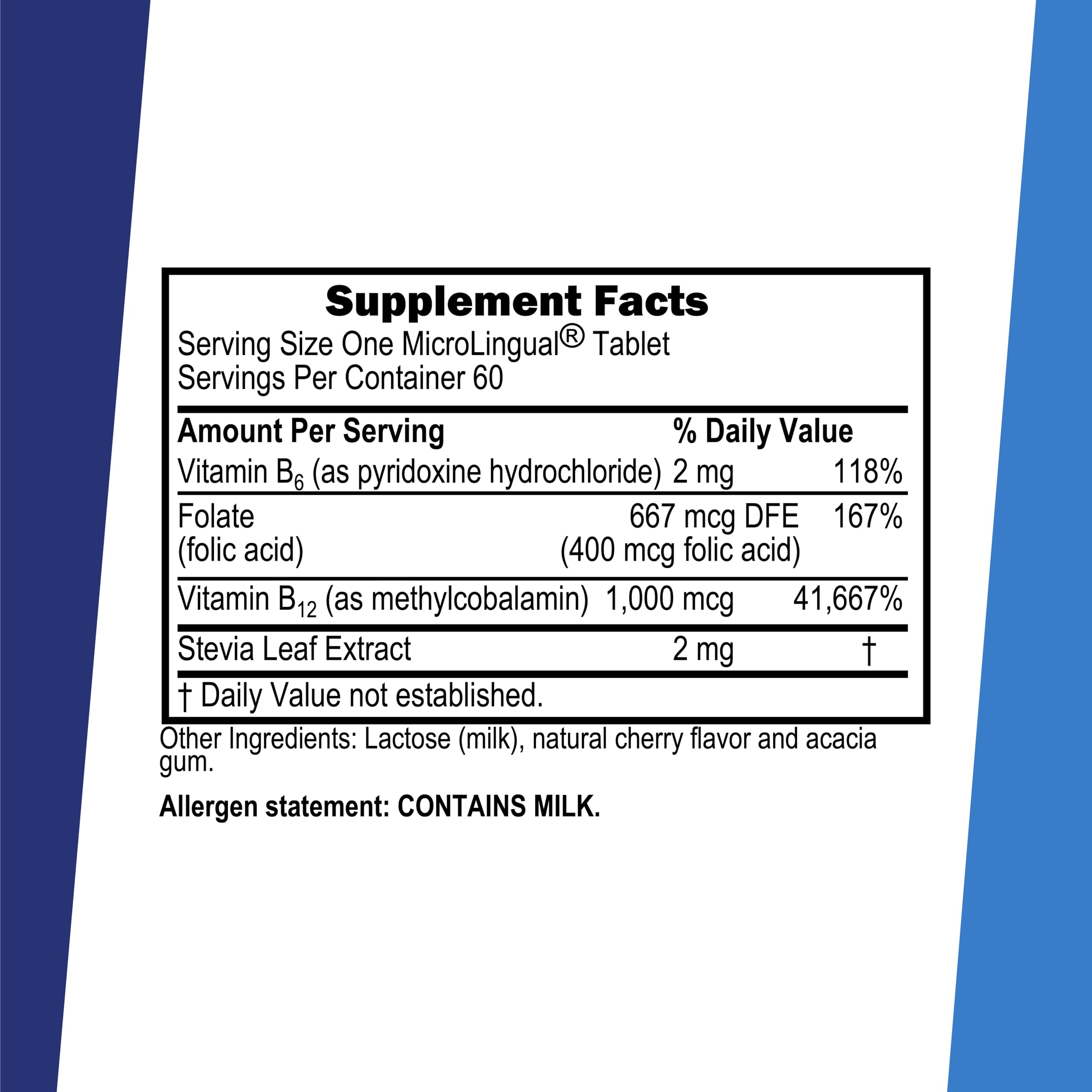 Sublingual tablet dissolving instantly on the tongue