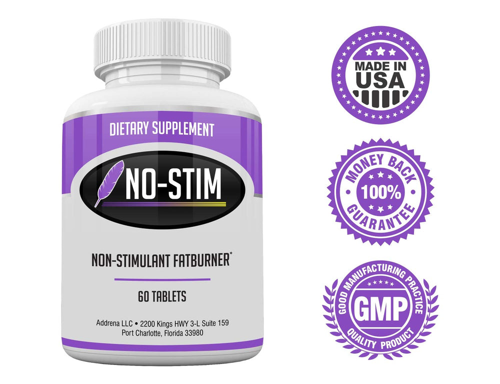 Row of No-Stim fat burner capsules