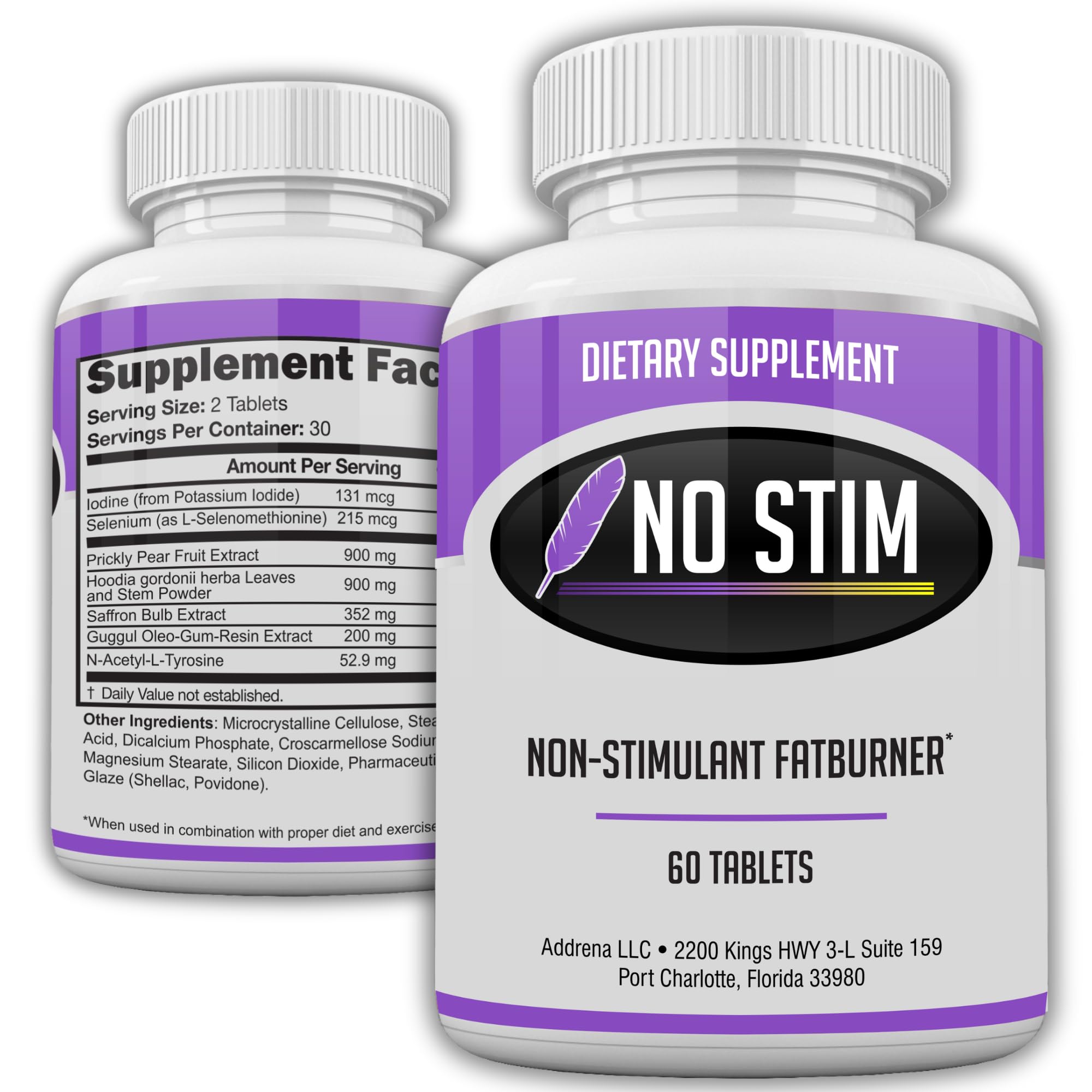 No-Stim fat burner bottle front view