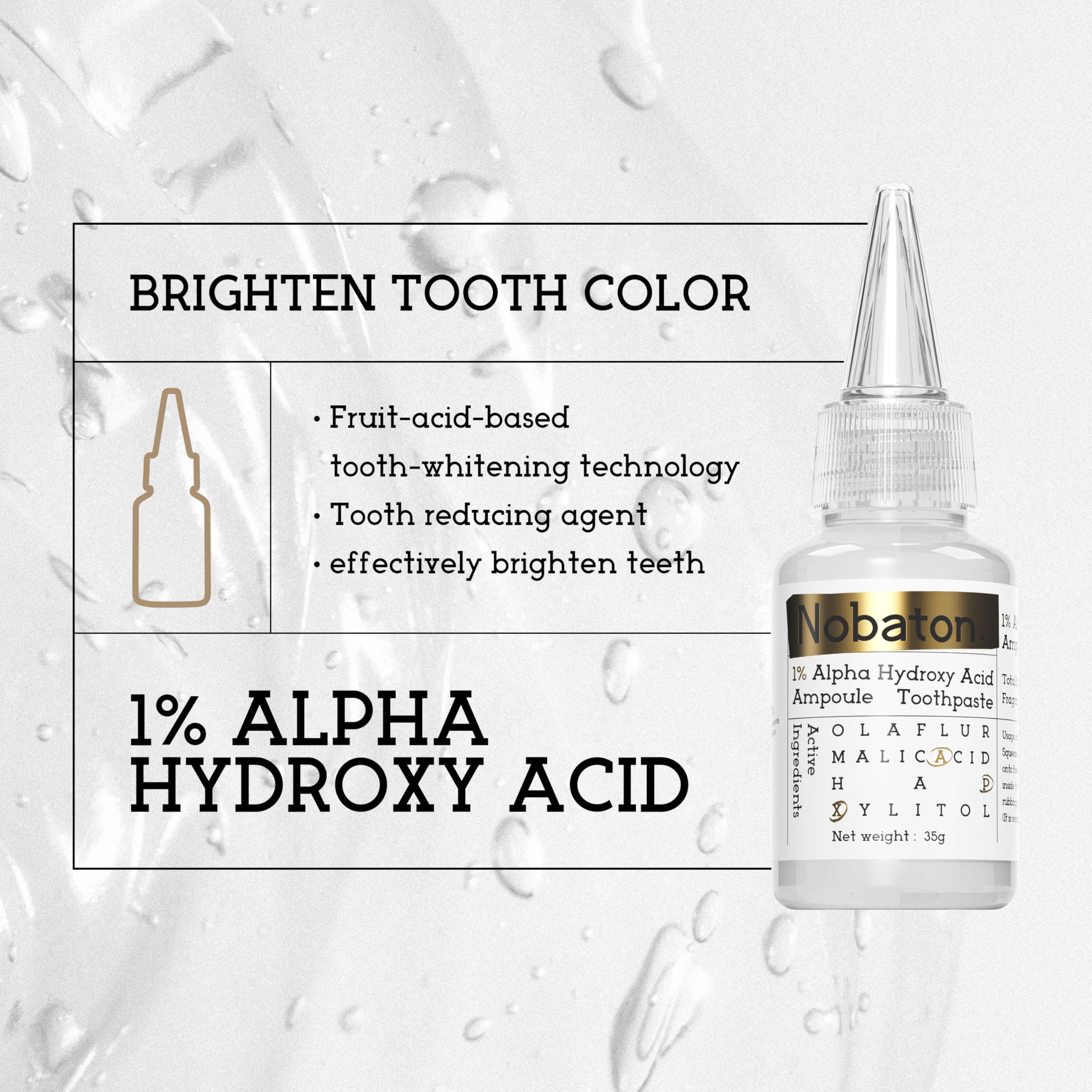 Gentle whitening formula with 1% fruit acid