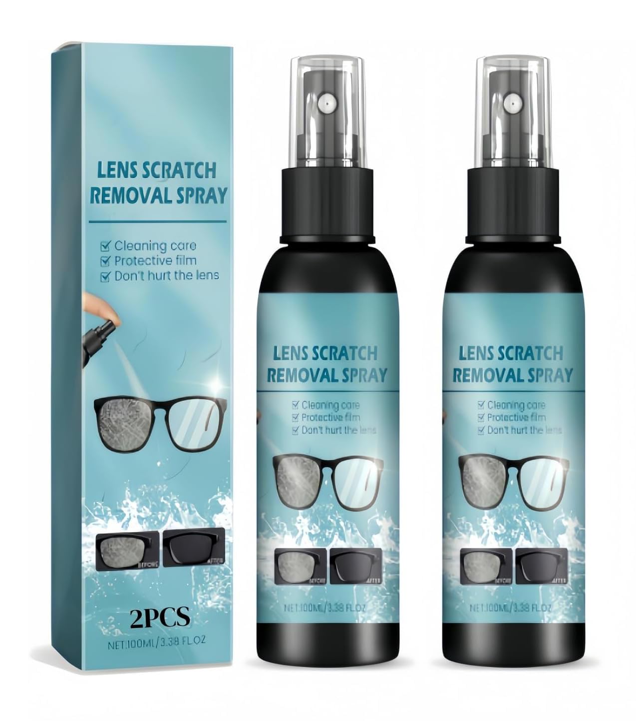 NOBEYSTON 2pcs lens scratch remover bottles front view