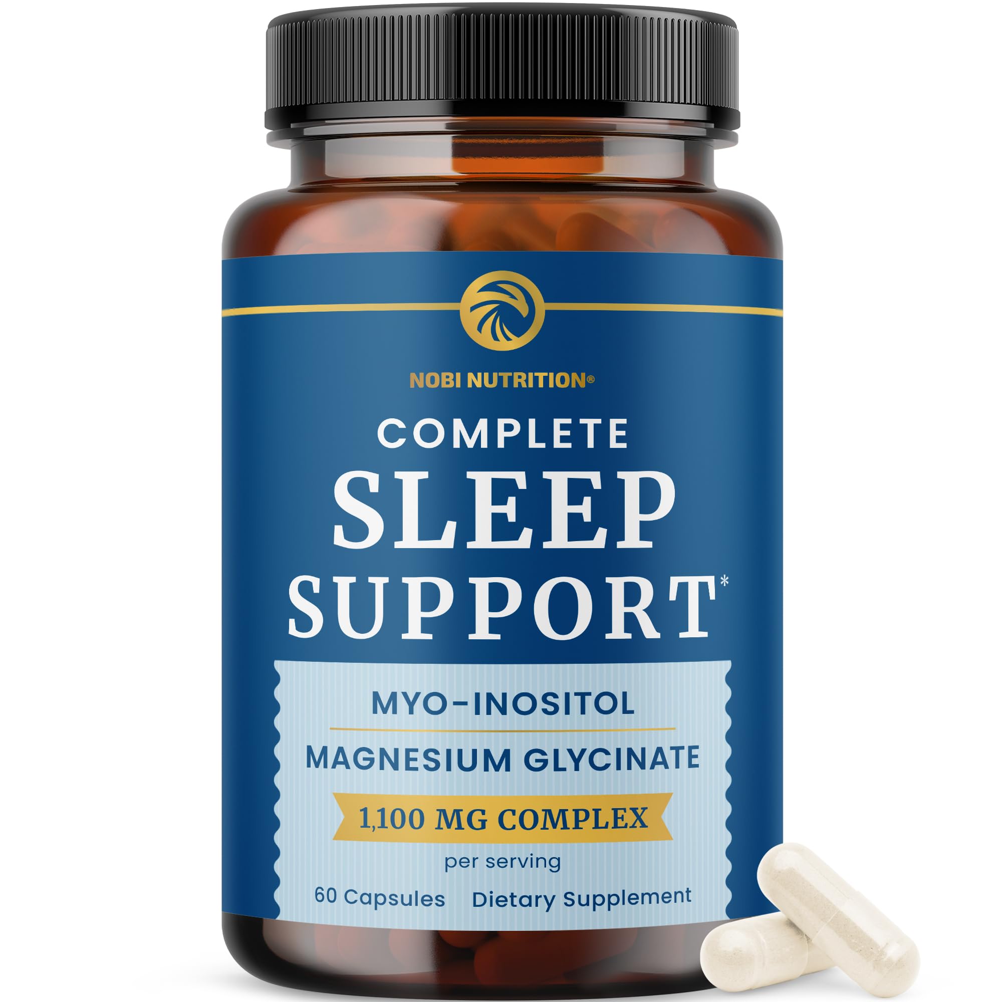 Nobi Nutrition front packaging showing bottle and sleep support branding for clear identification
