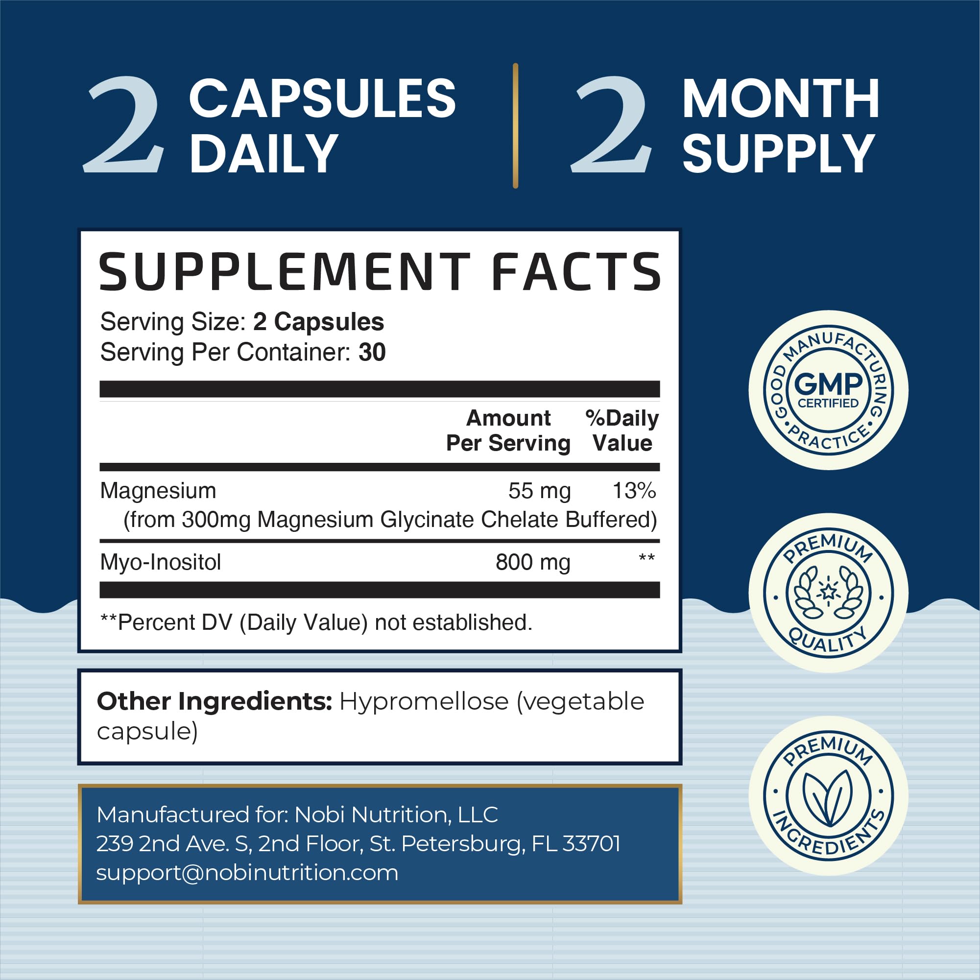 Hand holding bottle to show Nobi Nutrition size and capsule scale for portion planning