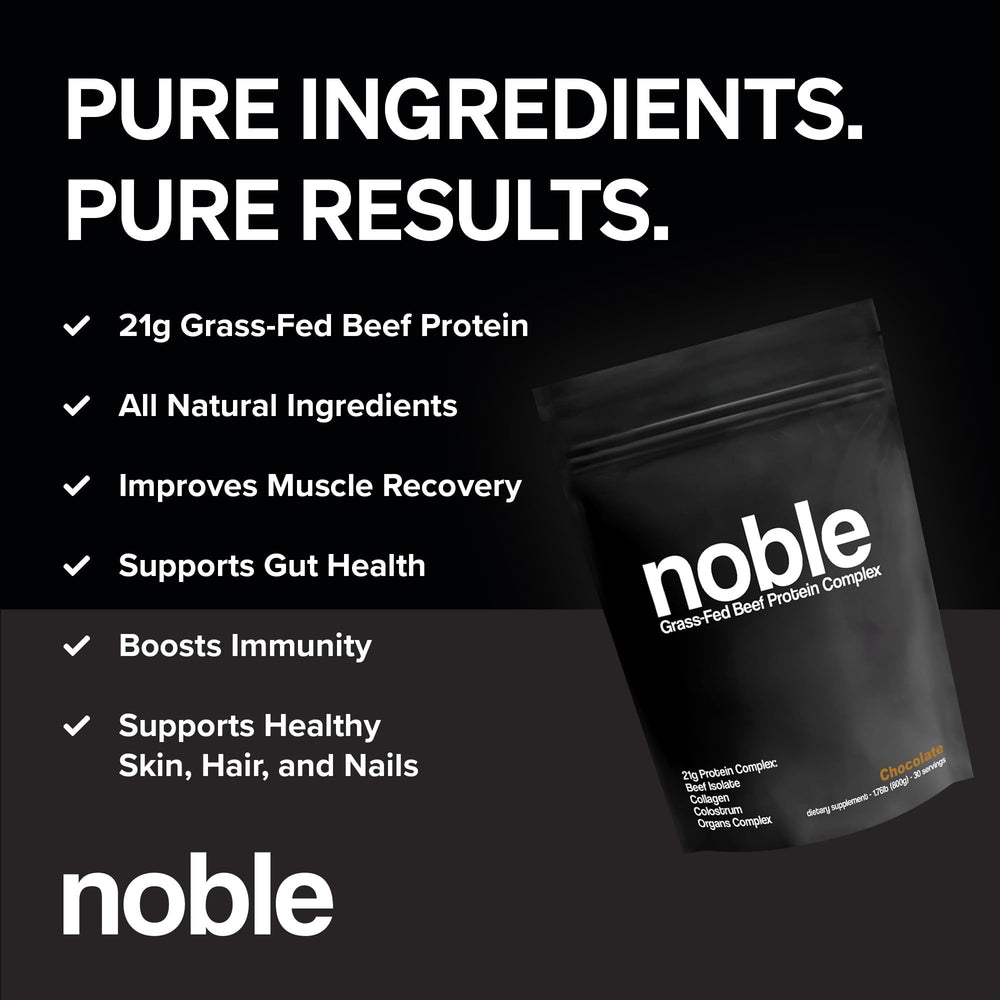 Packaging box for Noble All-in-One Chocolate Protein Powder