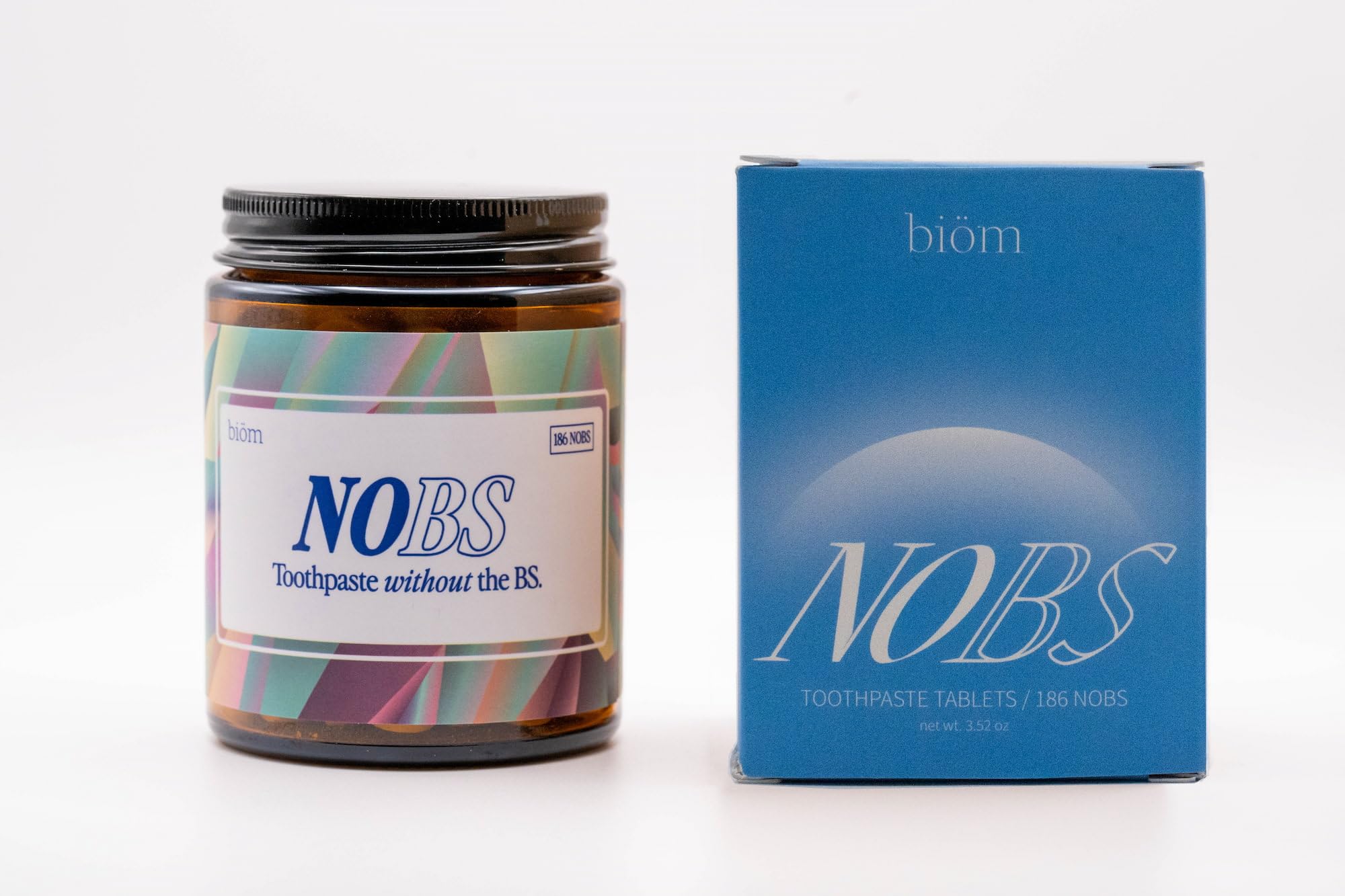Close-up of NOBS tablets showing nano hydroxyapatite texture