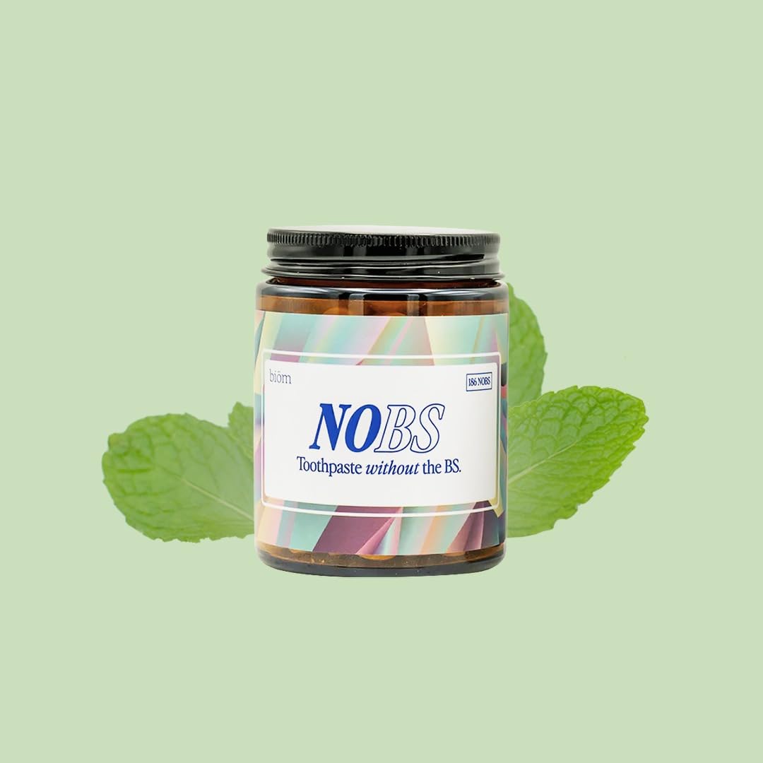 Travel-ready NOBS toothpaste tablets in travel-friendly packaging