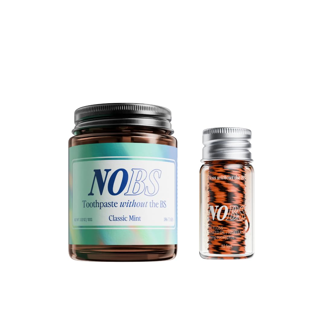 NOBS toothpaste tablets in packaging (3 month supply)