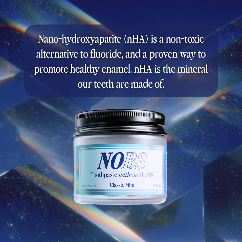 Travel-friendly packaging—NOBS toothpaste tablets
