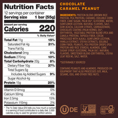 No Cow bar close-up texture showing chocolate caramel peanut bits for flavor appeal.