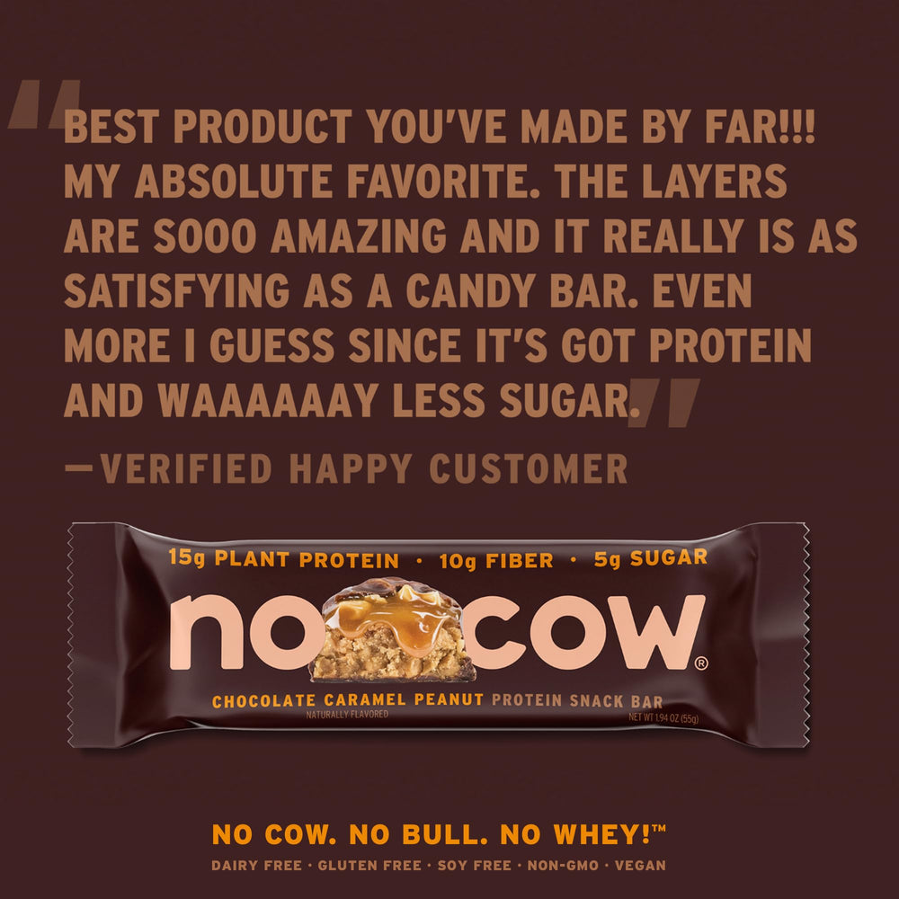 No Cow bar split showing fiber-rich interior ideal for digestion support during busy days.
