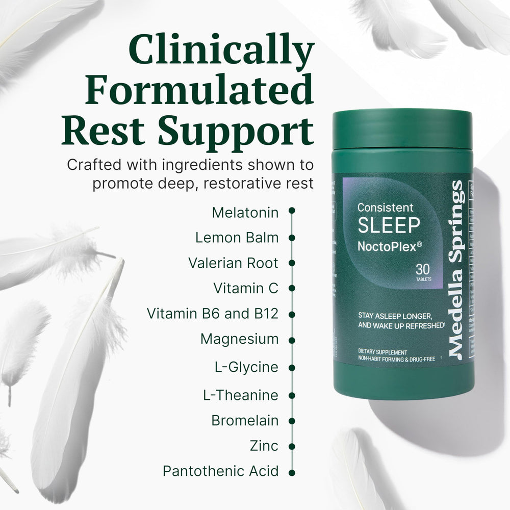 Close-up of NoctoPlex bottle label for sleep aid