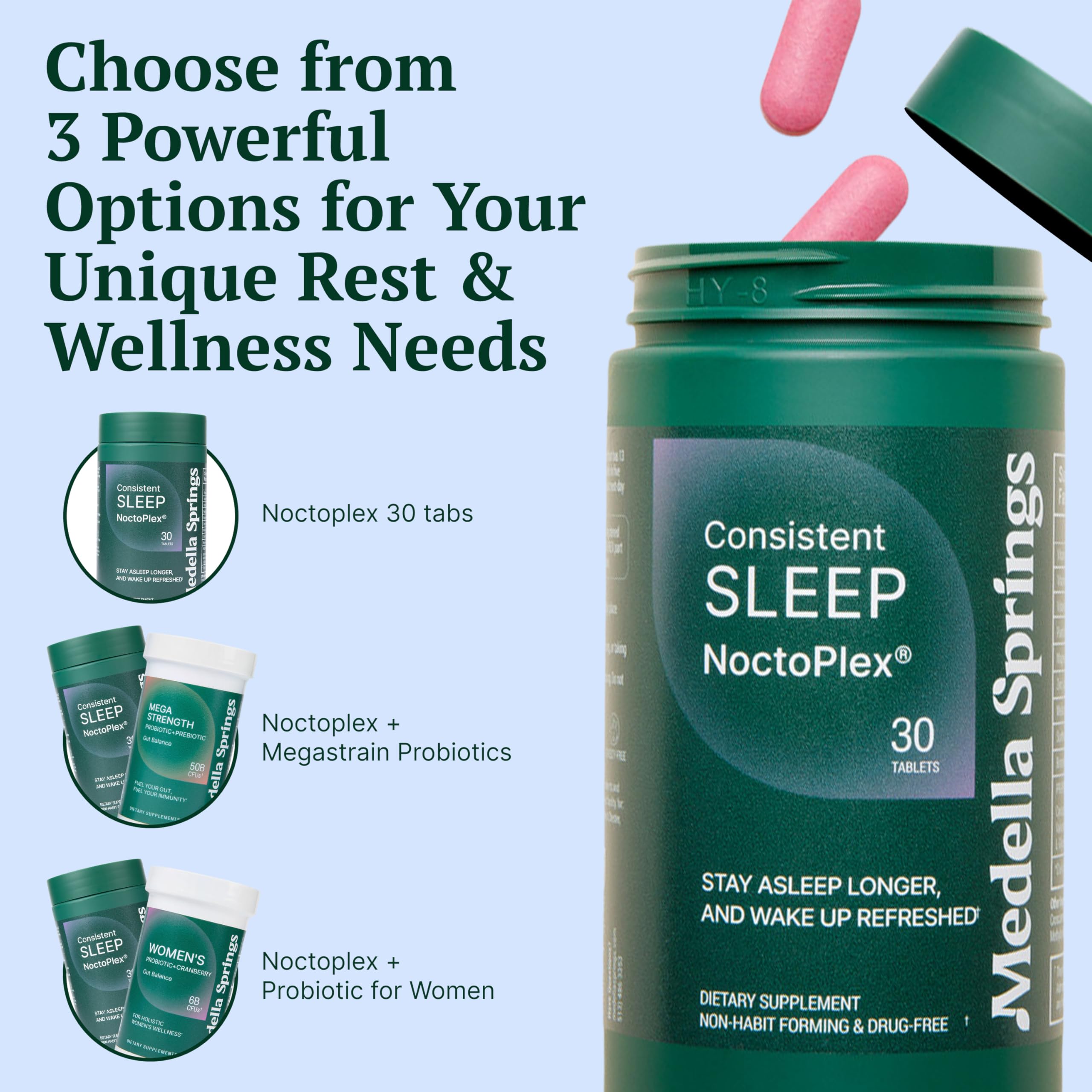 NoctoPlex Sleep Aid product box with 30 tabs and drug-free badge