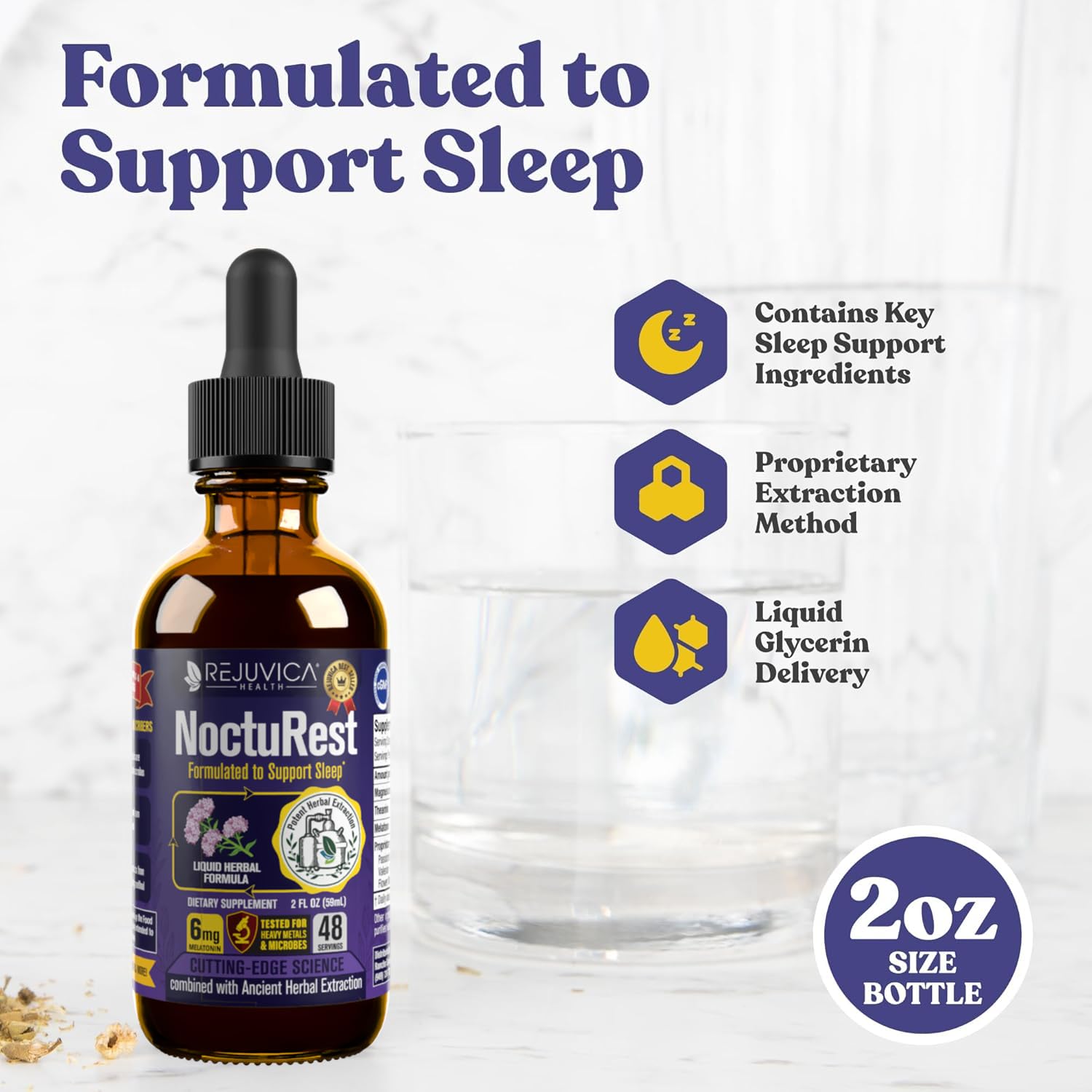 Dropper dispensing NoctuRest liquid sleep aid
