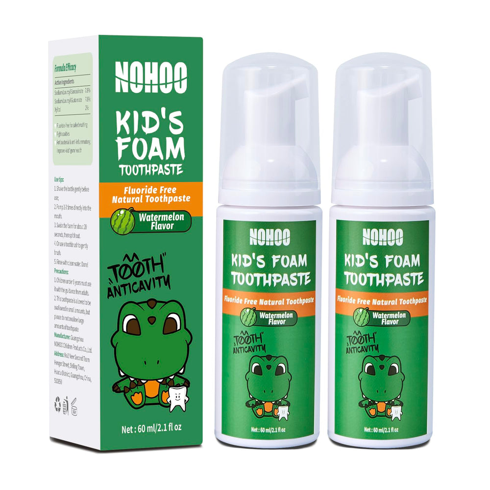 NOHOO fluoride-free kids toothpaste Watermelon 2-pack hero image